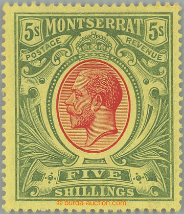 255838 - 1914 SG.48, Jiří V. 5Sh červená / zelená na žlutém pa