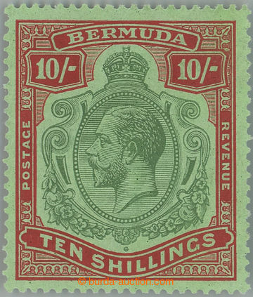 255866 - 1922 SG.54c, Jiří V. 10Sh green and red / pale bluish gree