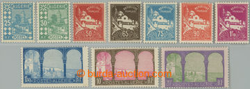 255873 - 1926 Yv.78-85, Buildings 25C - 20Fr; complete set, hinged, v