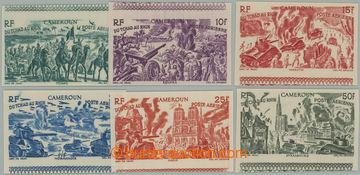 255880 - 1946 Yv.32-37, NEZOUBKOVANÉ Válečné 5f - 50f; luxusní k