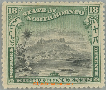 255889 - 1897 SG.110, Kanoe pod horou Kinabalu 18c černá / zelená,