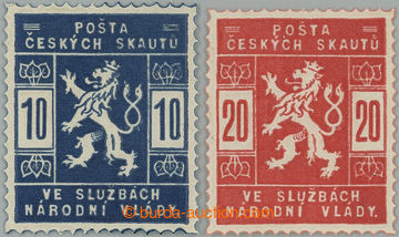 255897 - 1918 Pof.SK1-SK2, 10h modrá a 20h červená; svěží, zk. 