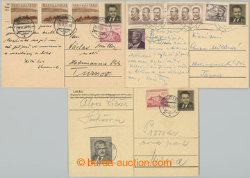 255988 - 1953 DOPISNICE / sestava 3ks CDV Gottwald 1,50Kčs s přída