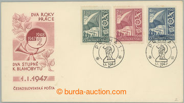 256031 - 1947 FDC 1B/47, Dvouletka, vylepena kompletní série zn. Po