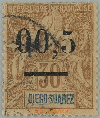 256039 - 1902 Yv.59b, overprint Allegory Diego-Suarez 30C with rare t