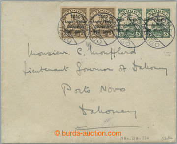 256059 - 1914 BRITSKÁ OKUPACE / R-dopis do Dahomey, vyfr. přetiskov