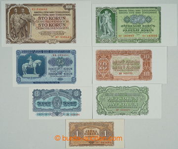 256148 - 1953 Ba.86-92, comp. 7 pcs of bank-notes 1 - 100Kčs 1953, c