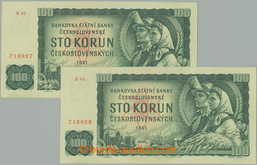 256164 - 1961 ČÍSELNÁ POSTUPKA / Ba.98c, 100Kčs 1961, I. vydání