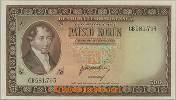 256199 - 1945 Ba.75, 500Kčs b.l. (1945), série CB, perforace 3 mal