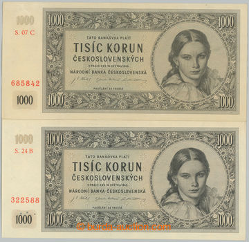 256210 - 1945 Ba.78b+78c1, sestava 2 bankovek: 1000Kčs 1945, I. vyd