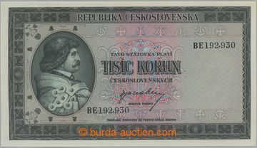 256213 - 1945 Ba.76, 1000Kčs b.l. (1945), série BE, perforace 3 mal