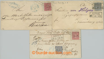 256223 - 1868-1869 selection of 3 postal stationery covers with over 