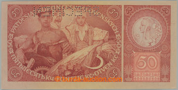 256233 - 1929 Ba.24b, 50CZK 1929, set Ub, perf SPECIMEN; small bend i