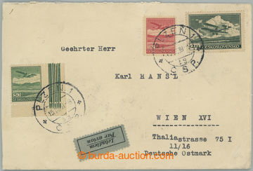 256237 - 1939 1. DEN / Let-dopis zaslaný do Vídně, vyfr. čs. lete