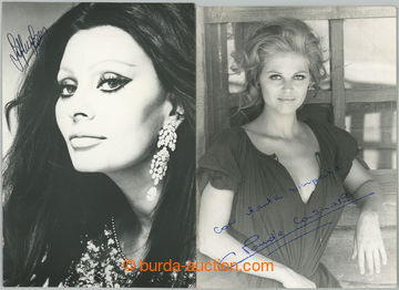 256260 -  CARDINALE Claudia (1939-) + LOREN Sophia (1934-), podpisy s
