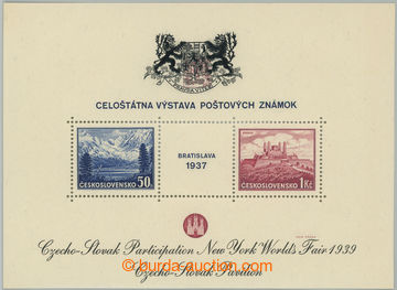 256285 - 1939 AS3a, aršík Bratislava 1937, výstava NY 1939, čern