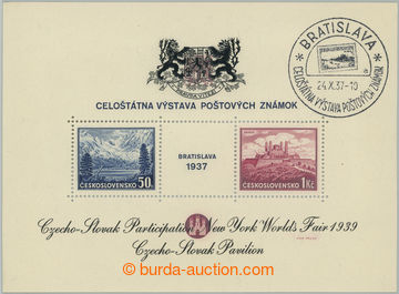 256289 - 1939 AS3a, aršík Bratislava 1937, výstava NY 1939, čern