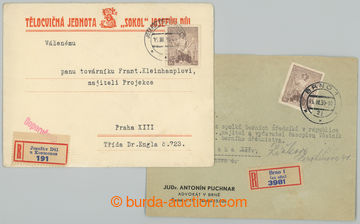 256315 - 1939 1. DEN /  sestava 2ks firemních R dopisů vyfr. čs. z