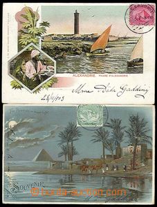 25632 - 1903 EGYPT  sestava 2ks pohlednic, z toho 1x lito pyramidy v