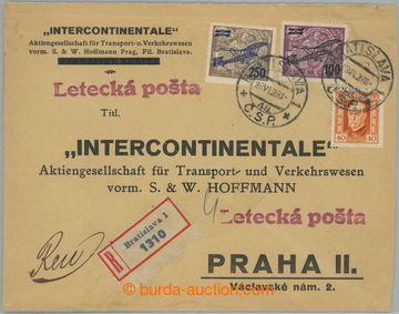 256336 - 1926 BRATISLAVA - PRAHA / firemní R+Let-dopis se smíšenou