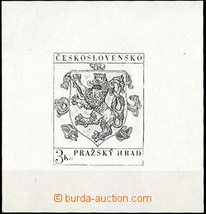 25634 - 1972 zkouška tisku v černé barvě pro zn. Pof.1959, bíl�