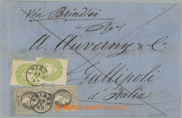 256345 - 1869 LEVANT / front part of letter sent to Gallipoli in Ital