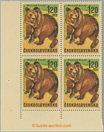 256361 - 1966 Pof.1572 OHZ, Medvěd 1,20Kčs, levý dolní rohový 4-