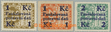 256364 - 1925-1929 PŘETISKOVÉ VYDÁNÍ / Pof.PD1, PD3, PD6, hodnoty