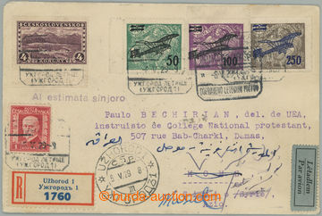 256386 - 1929 1. let UŽHOROD - PRAHA - HOMS / R+Let-dopis zaslaný d