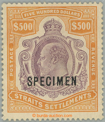 256393 - 1906 SG.169s, Edvard VII. $500 s přetiskem SPECIMEN; bezvad