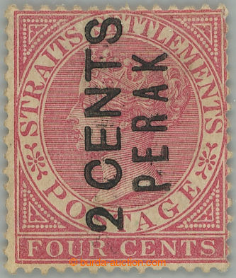 256397 - 1883 PERAK / SG.14, Viktorie 4C Straits Settlements s přeti