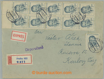 256405 - 1953 1. DEN / R+Ex-dopis vyfr. 30ks zn. Gottwald 5Kčs Pof.4