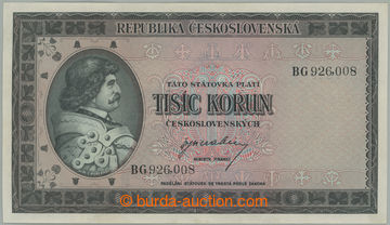 256410 - 1945 Ba.76, 1000Kčs b.l. (1945), série BG; náznak svislé