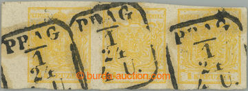 256433 - 1850 Mi.1 HP Ib, Coat of arms 1 Kr, horizontal strip of 3 wi