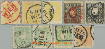 256443 - 1858 Mi.10-12, selection of 9 stamps, values Franz Joseph I.