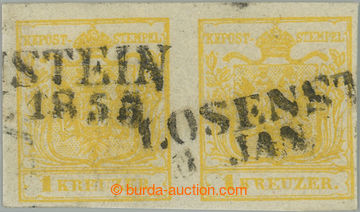 256458 - 1850 Mi.1X, HP III, Coat of arms 1 Kr yellow, horizontal pai