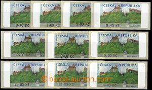 25646 - 2000 Veveří (castle)  10 pcs of in value 0,40 - 14,40CZK, 