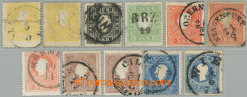 256463 - 1858 Mi.10-15, Franz Joseph I., comp. of 11 stamps values 2 