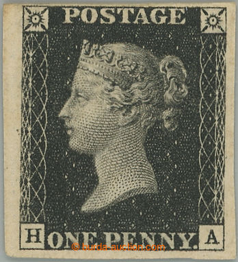 256492 - 1840 SG.1, PENNY BLACK intense black (!), TD 6, písmena H-A