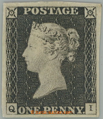 256499 - 1840 SG.2, PENNY BLACK černá, VZÁCNÁ TD 9, písmena Q-I,