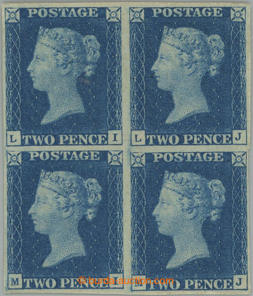 256506 - 1840 SG.4, DS.8, TWO PENCE BLUE modrá, NEUPOTŘEBENÝ 4-BLO