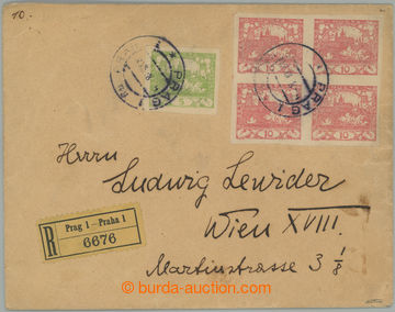 256511 - 1918 FDC / 1. DEN VYDÁNÍ hradčanských známek, R-dopis z