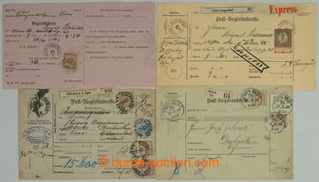 256533 - 1892-1900 3 whole dispatch notes with imprinted stamps, 5 Kr