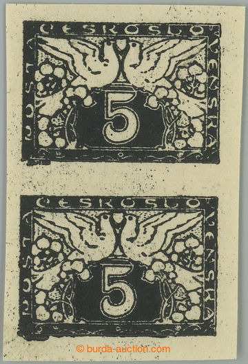 256703 - 1919 ZT  Pof.S2, hodnota 5h, zkusmý tisk v černé barvě v