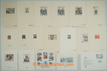 256709 - 1962-1992 SELECTION of / 22 pcs of commemorative prints, con