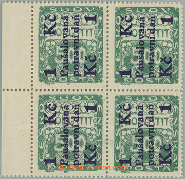 256713 - 1925-1929 PŘETISKOVÉ VYDÁNÍ / Pof.PD5, 1Kč/500h zelená