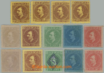 256726 - 1871-1875 SG.2-7, 4x Brooke 3C various shades and plate vari