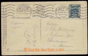 25673 - 1926 čb. pohlednice vyfr. známkou EEF 3Mil., SR JERUSALEM,