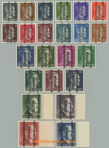 256779 - 1945 ANK.674-696II, A. H. overprints GRAZER, set lightly hin