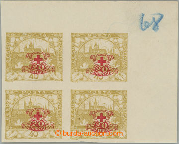 256808 -  Pof.170Nc, Hradčany 40h yellow, imperforated, UR corner bl